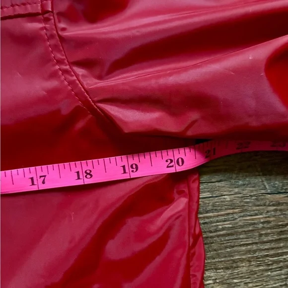 LEARSI red vintage PVC faux leather bomber jacket women’s sz M lightweight EUC - Picture 10 of 15